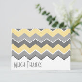 黄色と灰色のジグザグパターンありがとう サンキューカード (スタンド正面)