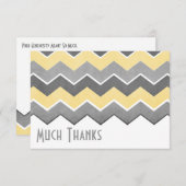 黄色と灰色のジグザグパターンありがとう サンキューカード (正面/裏面)