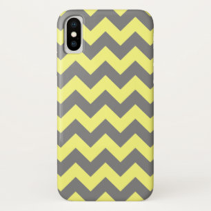 黄色と灰色のジグザグ iPhone X ケース