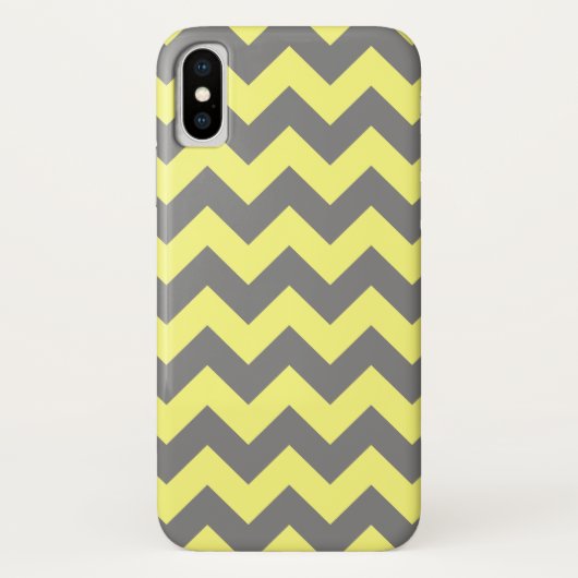 黄色と灰色のジグザグ Case-Mate iPhoneケース (裏面)