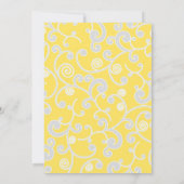 黄色と灰色のスクロールブライダルシャワー 招待状 (裏面)