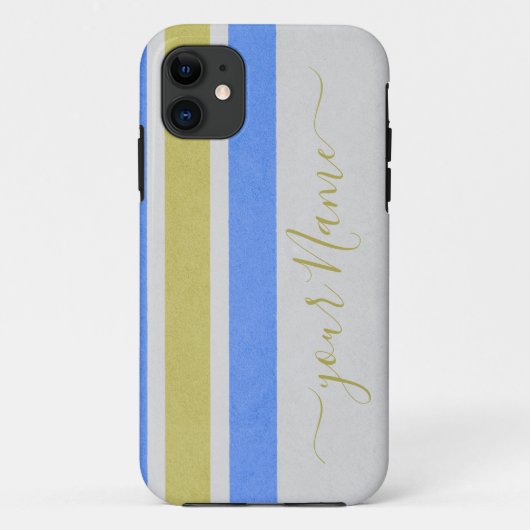 黄色と灰色のストライプのイラストレーション電話ケース Case-Mate iPhoneケース (裏面)