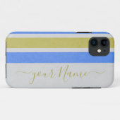 黄色と灰色のストライプのイラストレーション電話ケース Case-Mate iPhoneケース (裏面(横))