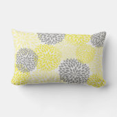 黄色と灰色のダリア/ミーム角枕 ランバークッション (裏面)