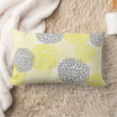 黄色と灰色のダリア/ミーム角枕 ランバークッション (ブランケット)