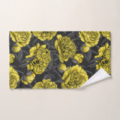 黄色と灰色のナイトピーニーの庭 バスタオルセット (ハンドタオル)