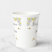 黄色と灰色のバラトンボ赤ちゃんシャワー 紙コップ (左)