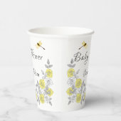 黄色と灰色のバラトンボ赤ちゃんシャワー 紙コップ (右)