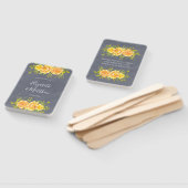 黄色と灰色のバラ牡丹結婚のハンドファン ハンドファン (組立なし)