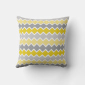 黄色と灰色のパターンのモノグラム クッション (裏面)