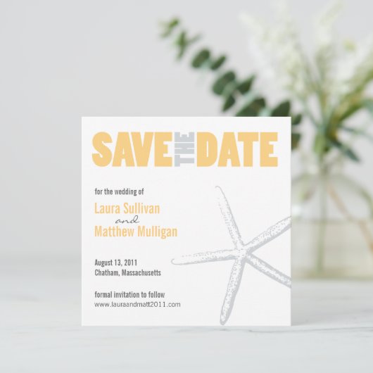 黄色と灰色のヒトデの結婚式の日付を保存 セーブザデート (スタンド正面)