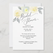 黄色と灰色のフローラブライダルシャワーの招待 招待状 (正面)