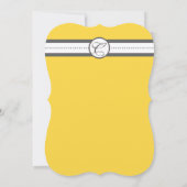 黄色と灰色のモダン結婚式 招待状 (裏面)