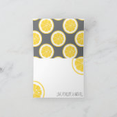 黄色と灰色のレモン·ハート·シ結婚ードありがとう サンキューカード (内部)