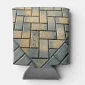 黄色と灰色のレンガのパターン(イニシャル付) 缶クーラー (裏面)