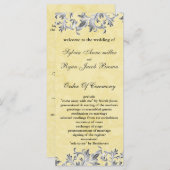 黄色と灰色のヴィンテージの結婚花色 プログラム (正面/裏面)