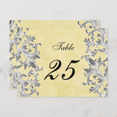 黄色と灰色のヴィンテージの結婚花色 ポストカード (正面/裏面)