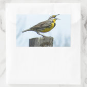 黄色と灰色の印を持つ美しいミャドウラルク 長方形シール (バッグ)