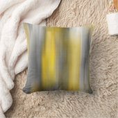 黄色と灰色の垂直抽象芸術 クッション (ブランケット)