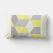 黄色と灰色の幾何モダンパターン アウトドアクッション (正面)