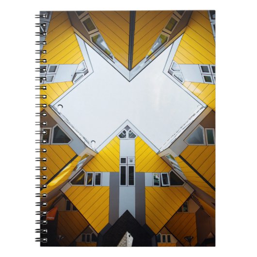 黄色と灰色の幾何建物 ノートブック (正面)