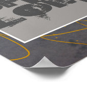 黄色と灰色の抽象芸術アートのポスター ポスター (角)