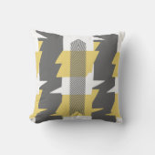 黄色と灰色の抽象芸術パターンデザイン枕 クッション (正面)