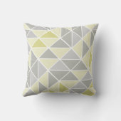 黄色と灰色の抽象芸術三角形パターン クッション (裏面)