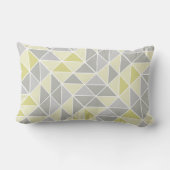 黄色と灰色の抽象芸術三角形パターン ランバークッション (裏面)