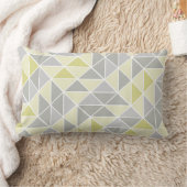 黄色と灰色の抽象芸術三角形パターン ランバークッション (ブランケット)