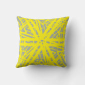 黄色と灰色の抽象芸術型枕 クッション (裏面)