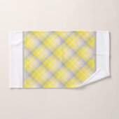 黄色と灰色の格子模様 バスタオルセット (ハンドタオル)