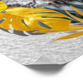 黄色と灰色の植物のおもしろいで表葉現する ポスター (角)