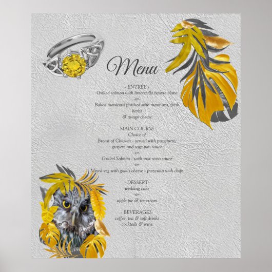 黄色と灰色の植物のおもしろいで表葉現する ポスター (正面)