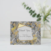 黄色と灰色の植物のおもしろいで表葉現する ポストカード (スタンド正面)