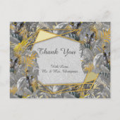 黄色と灰色の植物のおもしろいで表葉現する ポストカード (正面)