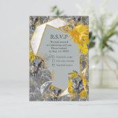 黄色と灰色の植物のおもしろいで表葉現する 出欠カード (スタンド正面)