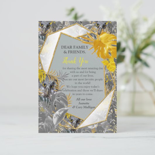 黄色と灰色の植物のおもしろいで表葉現する 出欠カード (スタンド正面)