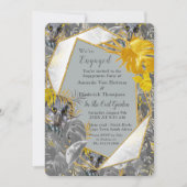 黄色と灰色の植物のおもしろいで表葉現する 招待状 (正面)