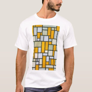 黄色と灰色の構成、モンドリアン Tシャツ