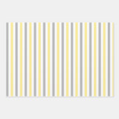 黄色と灰色の水玉模様とストライプかわいい明るい ラッピングペーパーシート (正面3)