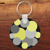黄色と灰色の水玉模様 キーホルダー (正面)