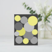 黄色と灰色の水玉模様 ポストカード (スタンド正面)