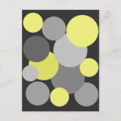 黄色と灰色の水玉模様 ポストカード (正面)