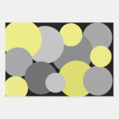 黄色と灰色の水玉模様 ラッピングペーパーシート (正面)