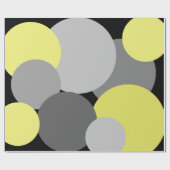 黄色と灰色の水玉模様 ラッピングペーパー (フラット)