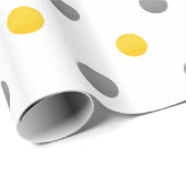 黄色と灰色の水玉模様 ラッピングペーパー (ロールコーナー)