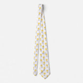 黄色と灰色の水色のデイジーパターン ネクタイ (裏面)