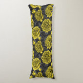 黄色と灰色の牡丹の庭 ボディピロー (正面縦)