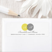 黄色と灰色の絡み合ったモノグラム住所 シール (インサイチュ)